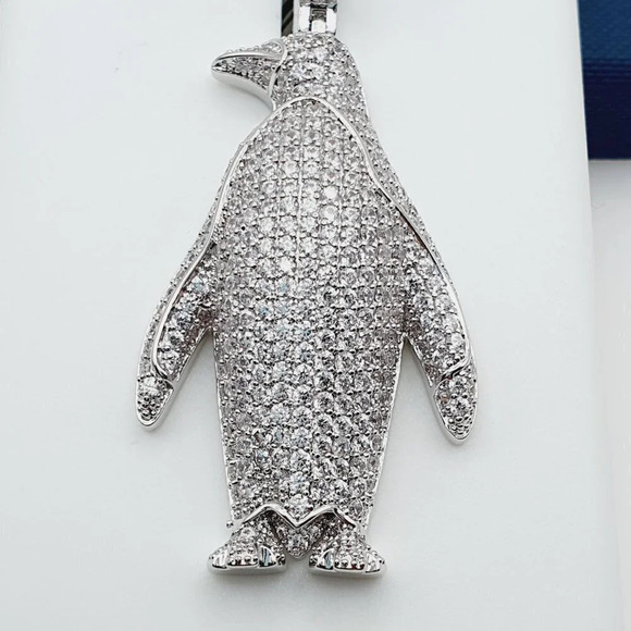 925 Sterling Silver Plated CZ Pendant, EVBRS627 - Picture 4 of 11
